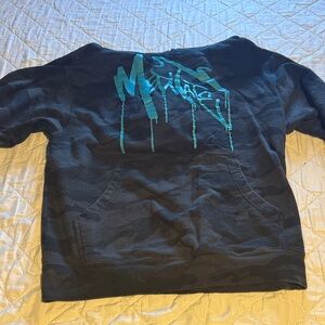 Black Hoodie with Blue Graphic